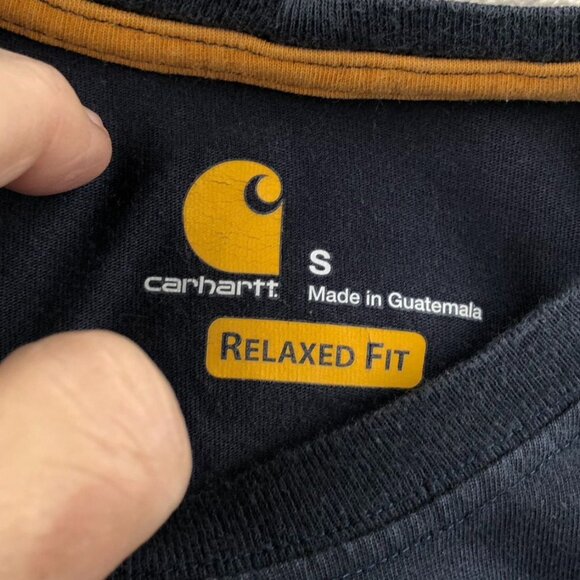 2 Carhartt Mens T-Shirt Small Lot Of Two Crew Neck Loose Fit Casual Pocket Tee - Picture 2 of 16